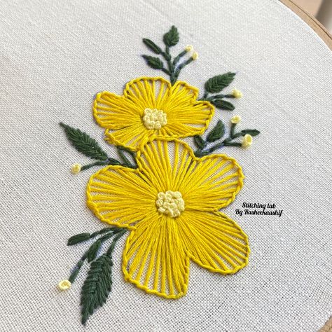 Hand embroidery design Eyelet Stitch Embroidery Design, Eyelet Embroidery Design, Stitching For Beginners, Hole Embroidery, Flower Stitching, Hand Embroidery For Beginners, Simple Embroidery Designs, Embroidery Floral, Simple Embroidery