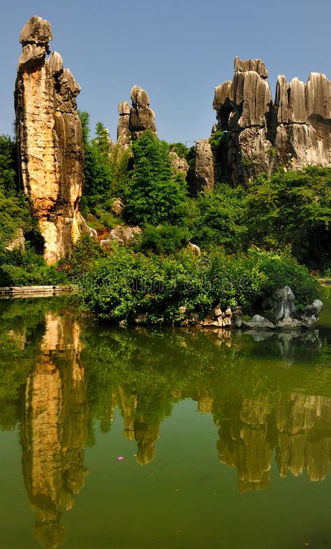 China s Stone Forest. Shilin, Yunnan, China is located in the hinterland east pl #Sponsored , #ad, #Sponsored, #Forest, #China, #east, #Shilin Stone Forest, Yunnan China, Kunming, Geography, Art Inspiration, Stock Images, Forest, Stock Photos, China