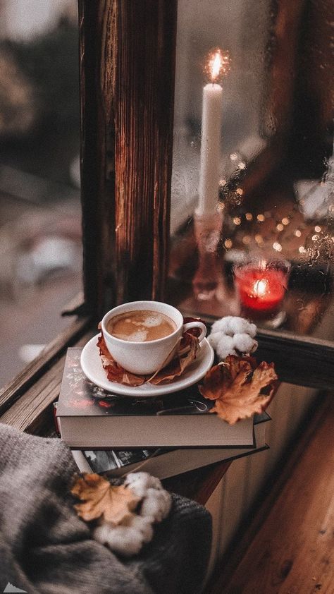 Pin by Виктория on Обои НВ | Fall wallpaper, Christmas wallpaper, Autumn photography Wallpaper Autumn, Wallpaper Christmas, Hello October, Coffee Photography, Autumn Scenery, Autumn Coffee, Falling Leaves, Wonderful Time Of The Year, Coffee And Books