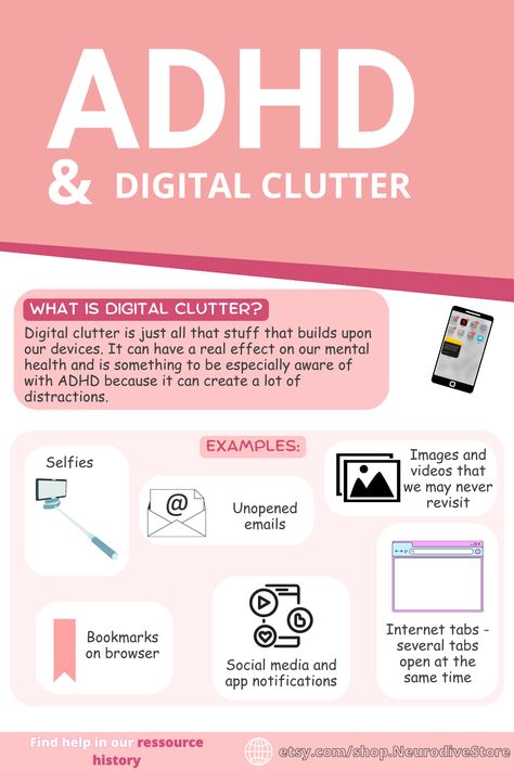 ADHD & Digital Clutter Digital Clutter, Healing Journaling, Life Binder, Digital Organization, Electronic Organization, Todo List, More Organized, Learning Disabilities, Mental And Emotional Health