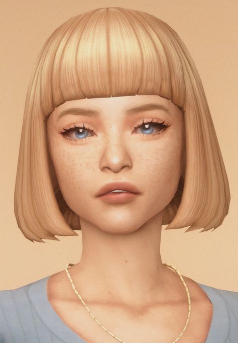 dakota hair | dogsill on Patreon 1940 Hair, Feminine Hair, Cute Bob Hairstyles, Short Bobs With Bangs, Pelo Sims, Sims 4 Mm Cc, Sims 4 Mm, Dakota Fanning, Sims Hair