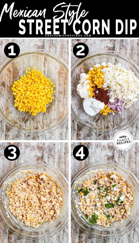 This easy Mexican Street Corn Dip is the BEST party appetizer! This recipe is a quick and easy appetizer built for a crowd, whether hosting a party or hanging with friends for game day. Elote corn dip is easy to make and oh-so-creamy, with the perfect blend of savory and sweet. Your guests will crave more of this delicious spin on traditional street corn! It is the perfect cold corn dip recipe. If you need a fast appetizer recipe for a party, this easy dip is perfect! Grilled Corn Dip, Corn Dip With Sour Cream, Easy Street Corn Recipe, Easy Mexican Street Corn Dip, Elote Corn Dip, Corn Queso Dip, Cold Corn Dip, Corn Elote Recipe, Corn Appetizers