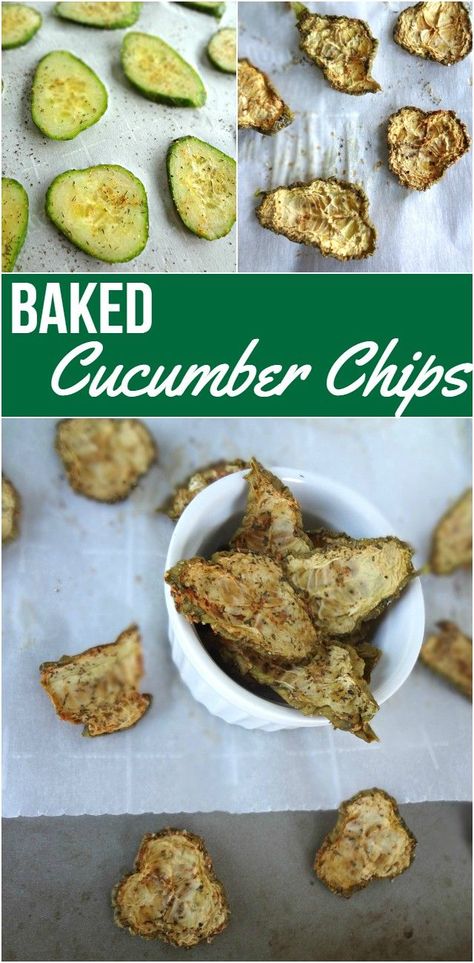 Cucumber Chips Baked, Baked Cucumber Recipes, Baked Cucumber, Healthy Chips Recipe, Fried Cucumbers, Cucumber Salsa Recipe, Cucumber Chips, Radish Chips, Zucchini Chips Recipe