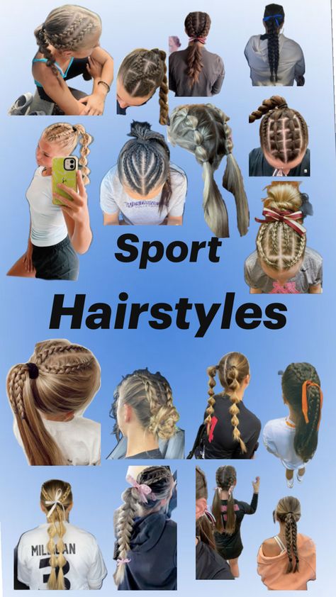 LAX,B-BALL, ECT Hairstyles For Basketball Practice, Gym Class Hairstyles, Basketball Game Day Hairstyles, Athena Hairstyles, Basketball Hairstyles Braids, Handball Hairstyles, Race Day Hairstyles Running, Cute Hairstyles For Basketball, Hairstyles For Basketball Games