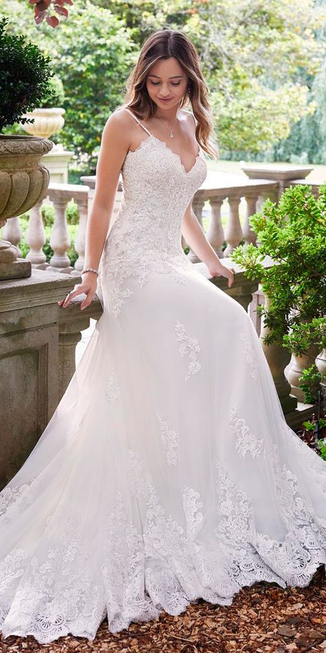 Revealing New Wedding Dresses 2019 ❤ See more: http://www.weddingforward.com/wedding-dresses-2019/ #weddingforward #bride #bridal #wedding Dresses For Big Bust, Sophia Tolli Wedding Dresses, Wedding Dress Guide, Wedding Dresses 2020, Fit And Flare Wedding Dress, White Wedding Dress, Dress Guide, A Wedding Dress, New Wedding Dresses