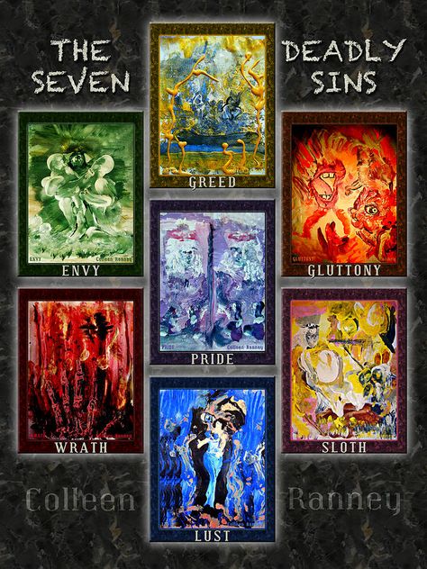 Seven Deadly Sins Symbols, 7 Virtues, 7 Sins, Biking With Dog, The Seven Deadly Sins, 7 Deadly Sins, Religious Books, Instagram Wallpaper, Comic Collection