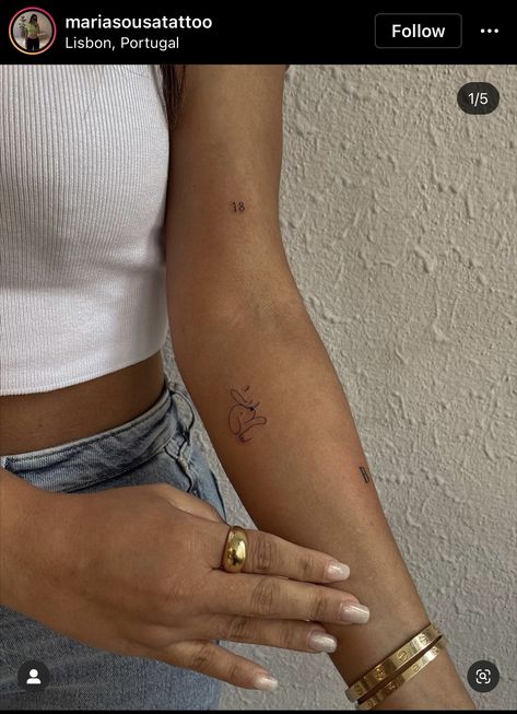 Good Placements For Small Tattoos, Minimalistic Number Tattoo, Small Timeless Tattoos, Minimal Tiny Tattoo, Cute Places To Put Tattoos, Small Tattoo Places For Women, Tiny Classy Tattoos, Tiny Number Tattoo Placement, Mini Hip Tattoos Women