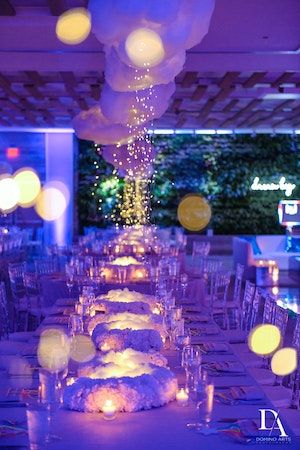 Glamorous "Dream Big" Bat Mitzvah in Miami Beach, Florida | 8 more photos on PartySlate Bat Mitzvah Ideas, Bat Mitzvah Themes Decor, Bat Mitzvah Party Themes, Outdoor Rehearsal Dinner, Bat Mitzvah Dresses, Hanging Clouds, Birthday Venues, Baby Shower Venues, Bat Mitzvah Themes