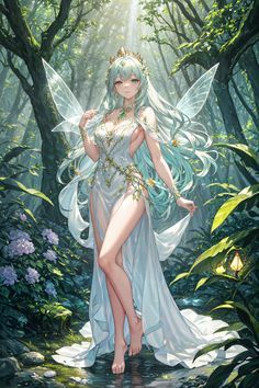 Fairy Girl Art, Mystical Goddess, Female Drawings, Enchanted Forest Fairy, Glowing Lantern, Mystical Fairy, Enchanted Characters, Anime Purple Hair, Ethereal Fairy