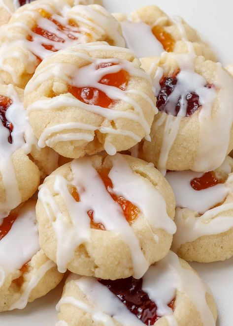 Almond Shortbread Thumbprint Cookies Almond Shortbread Thumbprint Cookies, Short Bread Thumbprint Cookies, Almond Short Bread Cookies, Raspberry Almond Shortbread Cookies, Kaufman's Thumbprint Cookies, Cookies With Jelly, Shortbread Jam Cookies, Almond Flour Thumbprint Cookies, Shortbread Thumbprint Cookies Recipe