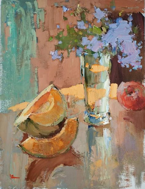 Flowers And Fruit, Soyut Sanat Tabloları, Art Painting Gallery, Painting Gallery, Painting Still Life, Still Life Art, Flower Art Painting, Traditional Paintings, Cool Paintings