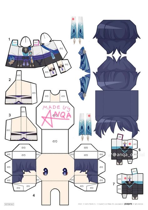 Wanderer Papercraft 1 2 In 2024 A80 Scaramouche Papercraft, Custom Paper Dolls, Papercraft Templates Printables, Paper Doll Craft, Free Printable Paper Dolls, Paper Doll Printable Templates, Paper Box Template, Kawaii Crafts, Anime Paper