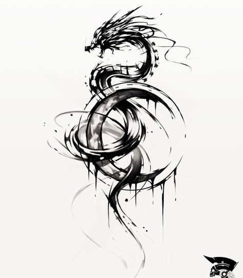 Chinese Theme Tattoo, Best Anime Tattoos For Men, Dragon Tattoo Men, Dragon Tattoo Ideas For Men, Tattoos For Men Unique, Black Dragon Tattoo, Celtic Dragon Tattoos, Mystical Dragon, Steampunk Tattoo