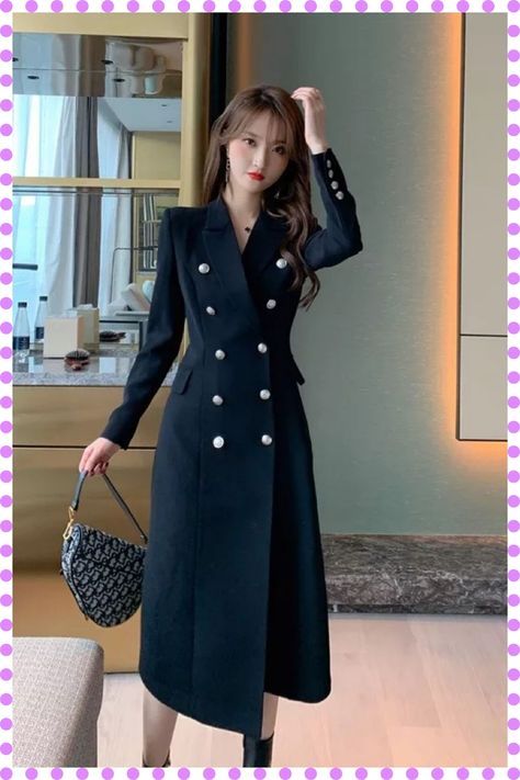 [CommissionsEarned] 65 Black Long Winter Dress Outfit Insights You Never Thought Of 2022 #blacklongwinterdressoutfit Long Winter Dresses, Jacket Outfit Women, Office Women, Buy Coats, Long Coat Jacket, Winter Dress Outfits, Long Jacket, Blazer Black, Women Maxi