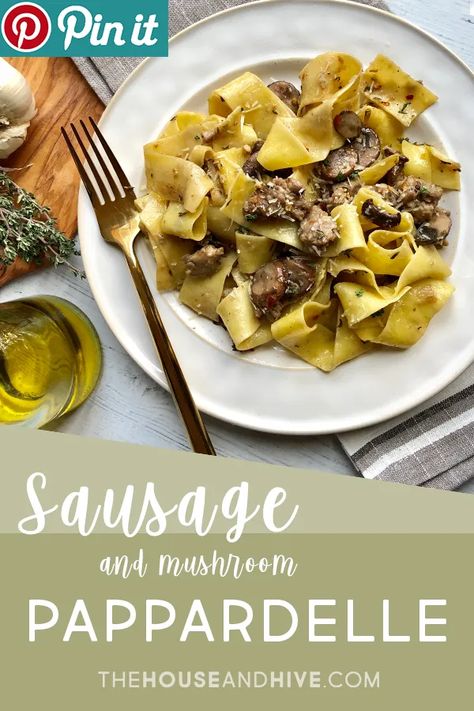 Mushroom Pappardelle, Restaurant Pasta, Hearty Snacks, Pappardelle Pasta, Italian Sausage Recipes, Italian Pasta Dishes, Italian Pasta Recipes, Mushroom Pasta, Perfect Pasta