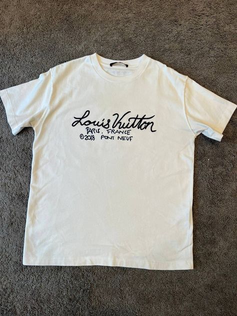 Louis Vuitton Louis Vuitton Script T-shirt | Grailed Lv T Shirt Men, Louis Vuitton Tshirt, Mens Fashion Aesthetic, Louis Vuitton Shirts, Lv Shirt, Louis Vuitton T Shirt, Carpenters Shirts, Minimal Streetwear, 2024 Wardrobe