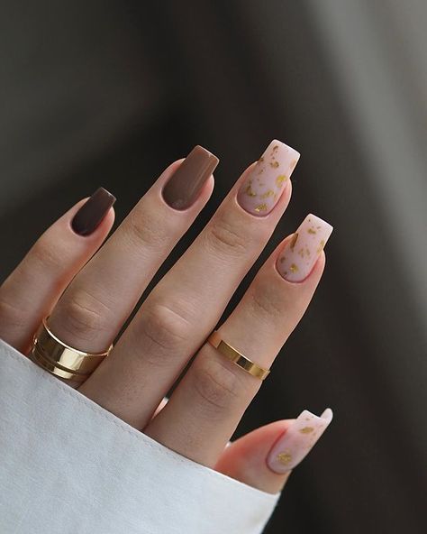 Acrylic Nail Designs Minimalist, Nude Brown Nail Designs, Elegant Brown Nails, Atum Nails, Milky Nails, Wow Nails, Fancy Nails Designs, Nagel Tips, Girly Acrylic Nails