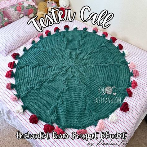 Crochet pattern tester call for 🌹 Enchanted Roses Bouquet Blanket (Baby and Throw-Sized) What colors would you use in yours? This is made in Bernat Blanket yarn using Deep Sea, Burgundy Ombre, and Vintage White Apply by July 25th, 3pm via my Google form in my bi0. See form for details. Deadline: 10 weeks after receiving the pattern (October 6th). This may be adjusted depending on how the team is doing Projected Release Date: October 8th I will contact potential testers via DM and/or em... Bouquet Blanket, Bernat Blanket, Google Form, Bernat Blanket Yarn, Roses Bouquet, Sewing Crochet, Blanket Yarn, Blanket Baby, Rose Bouquet