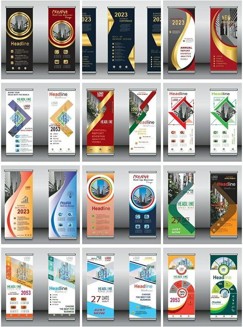 Rollup Design Ideas, Banner Roll Up Design, Roll Up Banner Design Inspiration, Pull Up Banner Design, Rollup Design, Roll Up Banner Design, Rollup Banner Design, Agenda Design, Coreldraw Design