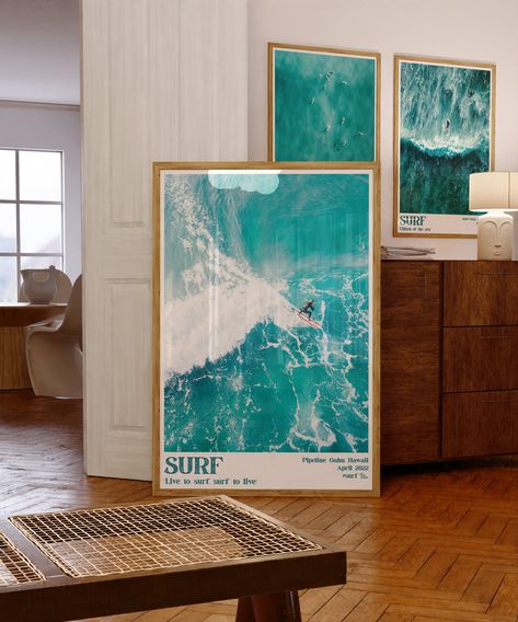 About our: Surf Poster, Surf Summer Beach Coastal Art Poster Beach House Decor, Surf Beach Vintage Wall Art, Surf Summer Retro Print, Surf Decor Paint: Bring the waves into your home with our stunning Surf Poster, a perfect addition to your Surf Summer Beach Coastal Art Poster Beach House Decor collection. This Surf Beach Vintage Wall Art captures the essence of the ocean, making it an ideal choice for surf enthusiasts. Elevate your space with this Surf Summer Retro Print, a stylish piece of Sur Boho Beach Office, Surf Beach House, Vintage Coastal Prints, Summer Beach Decor, Retro Surf Poster, Surf Life Aesthetic, 70s Beach House, Vintage Beach House, Beach Apartment Aesthetic