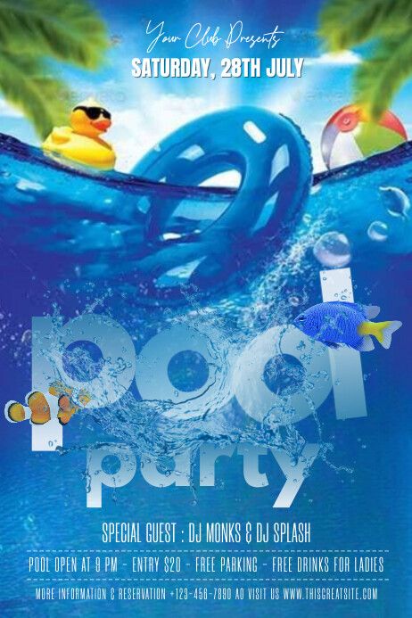 3.5K+ Free Templates for 'Pool party' | PosterMyWall Pool Party Poster Design, Pool Party Poster, Pool Party Flyer, Pool Parties Flyer, Splash Party, Splash Pool, Effective Marketing Strategies, Promotional Flyers, Water Party