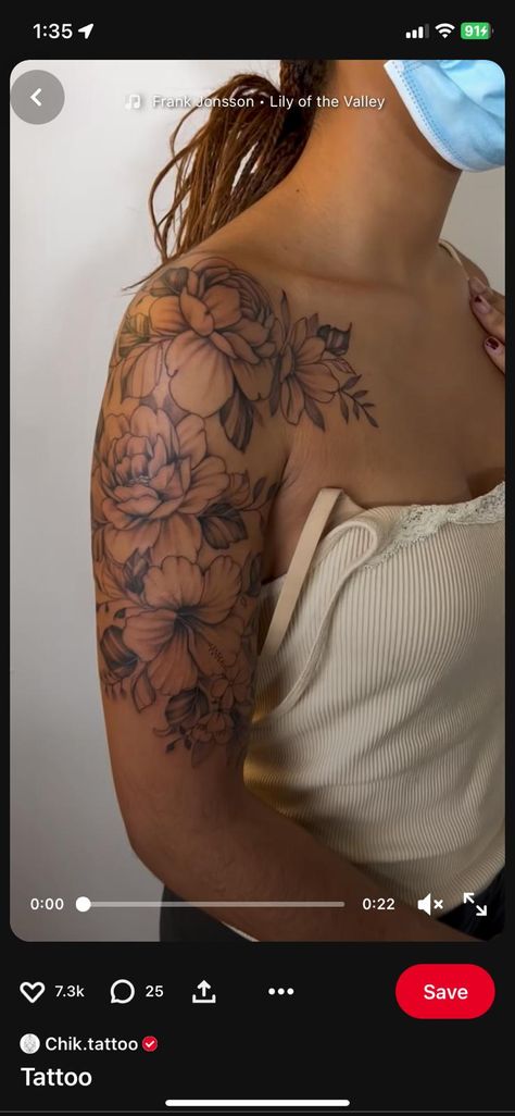 Sleeve Tattoo Placement, Upper Arm Flower Tattoos For Women, Upper Arm Tattoos For Women, Traditional Hand Tattoo, Tattoed Women, Hand Tattoo, Upper Arms, Tattoo Placement, Sleeve Tattoo