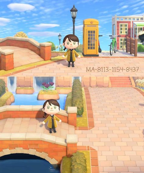 Acnh Red Brick, Acnh Red Brick Path, Red Brick Path, Nintendo Switch Animal Crossing, Animal Crossing New Horizon, Brick Path, Animal Crossing Memes, Animal Crossing Wild World, Path Design