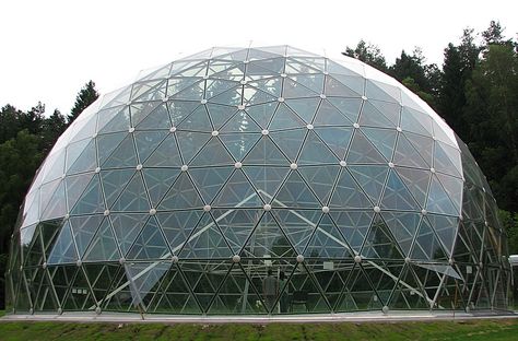 Contemporary Architecture Residential, Green Roof Building, Dome Building, Geodesic Dome Homes, Dome Structure, Glass Pavilion, Dome Home, Glass Building, The Pavilion