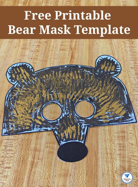 Free Printable Bear Mask Template - JDaniel4s Mom #bearmask #bearcraft #read.explore.learn. #jdaniel4smom #kidscraft #freebie Bear Theme Activities, Bear Mask Template, Bear Masks, Theme Activities For Kids, Bear Puppet, Paper Plate Masks, Puppet Template, Story Retelling, Book Club For Kids