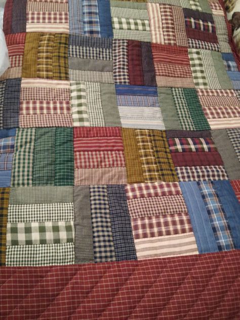 Plaid Quilt Ideas Block Patterns, Quilts Using Plaid Fabric, Homespun Quilts Patterns, Plaid Quilt Ideas, Quilts From Shirts, Rail Fence Quilt Ideas, Quilts For Men Patterns, Plaid Quilt Pattern, Flannel Quilt Patterns