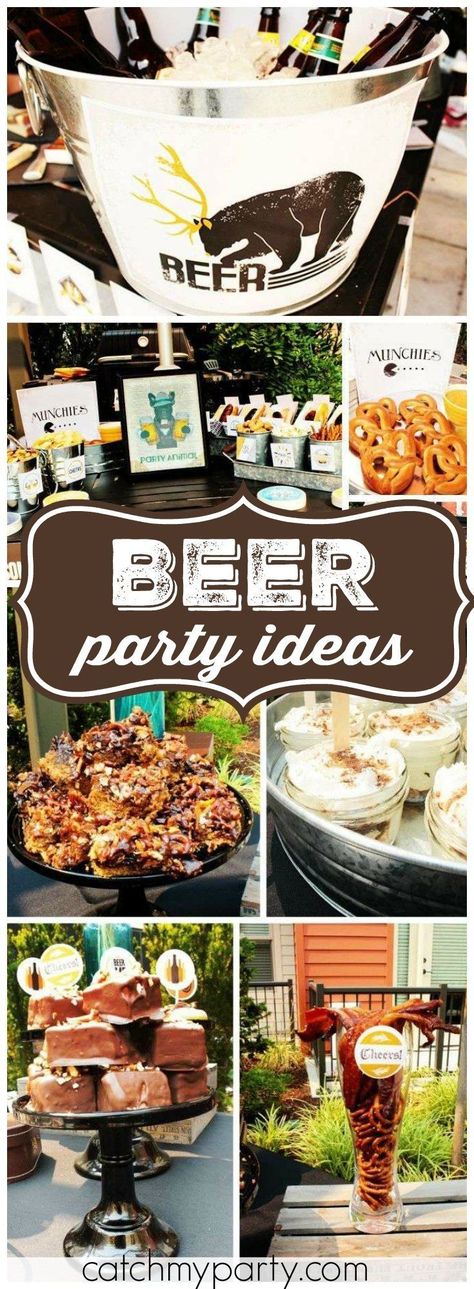 beer party ideas Beer Party Ideas, Beer Party Theme, 30th Birthday Party Themes, Husband 30th Birthday, Dirty Thirty Birthday, Beer Birthday Party, Beer Tasting Parties, Thirty Birthday, Beer Theme