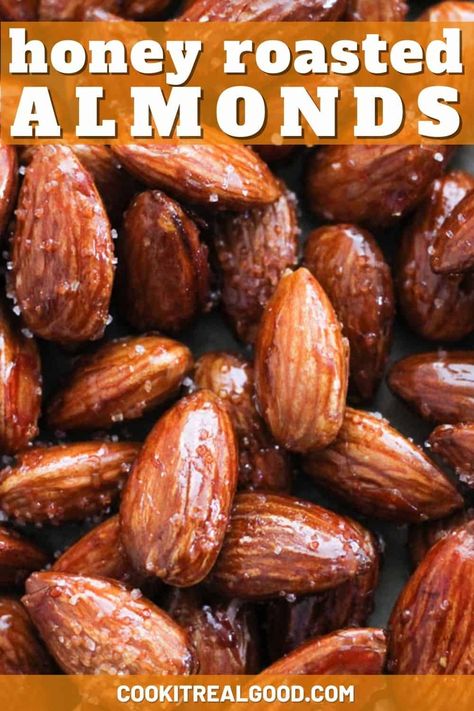 How To Make Honey Roasted Almonds, Honey Almonds Recipe, Honey Roasted Walnuts Oven, Roast Almonds In Oven, Roasting Almonds In The Oven, How To Roast Almonds In Oven, Airfryer Almonds, Spicy Roasted Almonds, Candy Almonds