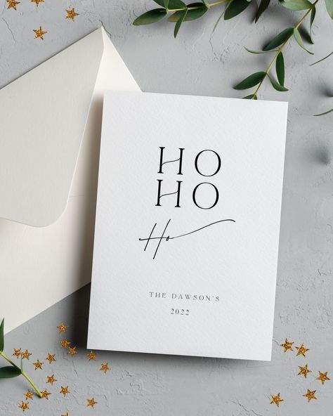 This modern Christmas card is the perfect sentiment this season. Available to buy as a single or multipack, let's make it personal this festive season.  Each card designed, personalised and printed on 300gm2 luxury A6 textured card and comes with a matching white envelope.  Completely personalise this card to suit you with the writing you wish to include, maybe its a family name, first Christmas as a married couple , or its directed to a love one, simply include all of your personalisation in th Christmas Cricut Cards, Graphic Design Christmas Card, Minimalistic Christmas Card, Christmas Invitation Card Design, Minimalist Cricut, Christmas Label Design, Christmas Cards Minimalist, Aesthetic Christmas Cards, Christmas Card Minimal