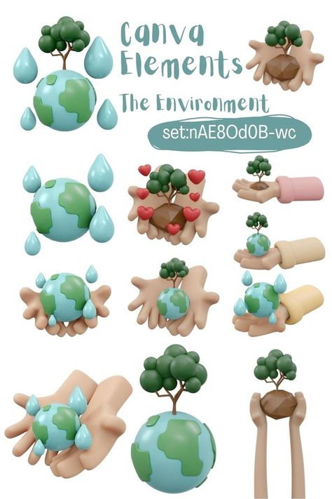 Canva Nature Elements, Canva Elements Keyword Minimalist, Canva Sticker, Earth 3d, Canva Keywords, Presentation Slides Design, Gfx Design, Elements Canva, Graphic Shapes Design