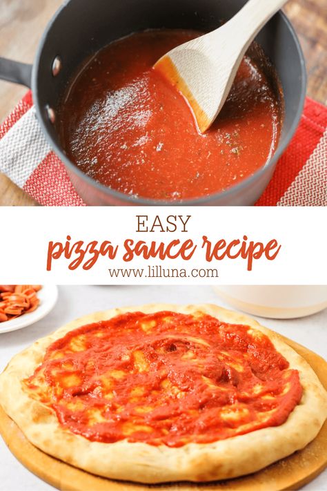 Simple Homemade Pizza, Make Pizza Sauce, White Pizza Sauce, Red Sauce Recipe, Creamy Pasta Bake, Healthy Baked Chicken, Pizza Sauce Recipe, Easy Homemade Pizza, Pizza Sauce Homemade