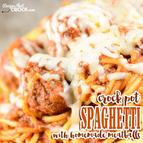 Are you looking for an easy homemade meatball recipe for your spaghetti? Our Crock pot Spaghetti with Homemade Meatballs is so simple to make and oh-so yummy! Crock Pot Meatball Recipes, Crock Pot Ravioli, Crock Pot Spaghetti, Crockpot Ravioli, Homemade Meatballs Easy, Benedict Casserole, Meatball Casserole Recipe, Homemade Meatballs Recipe, Eggs Benedict Casserole