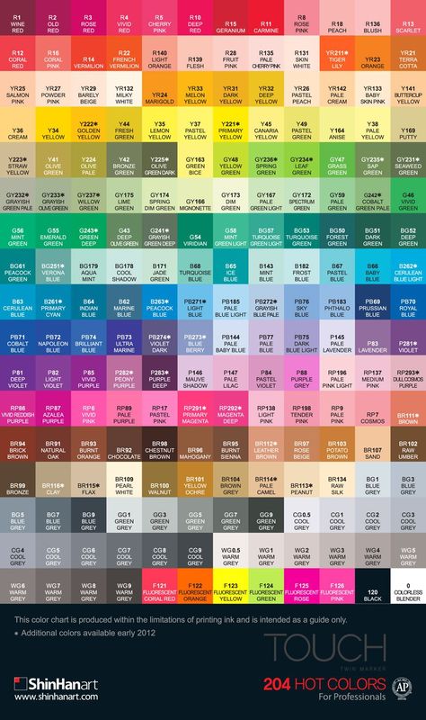 Dina Kowal Creative: Touch Marker Color Charts Color Names Chart, All Colours Name, Palette Challenge, Color Knowledge, Custom Photo Blanket, Color Mixing Chart, Color Palette Challenge, Hur Man Målar, Color Palette Design