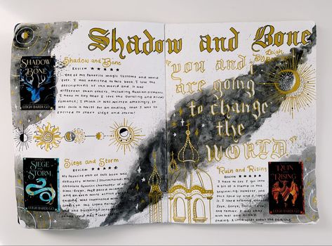 Shadow And Bone Annotation, Bookish Scrapbook, Books Bullet Journal, Reading Scrapbook, Book Journal Spreads, Reading Journal Aesthetic, Shadow And Bone Book, Reading Journal Spreads, Shadow And Bone Trilogy