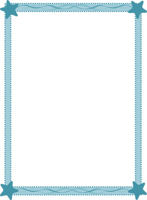 Blue Border - Free vector graphic on Pixabay Sea Frame, Page Frames, Scrapbook Frames, Happy Birthday Printable, Border Templates, Certificate Design Template, Page Borders Design, Kids Background, Png Hd