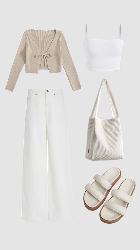 Light Coloured Outfits, Korean Style Summer Outfits, Outfit Ideas For Short Women, Collage Outfit Ideas, Spring Outfit Dress, Simple Style Outfits, Korean Outfit Street Styles, Modesty Outfits, Trouser Outfit