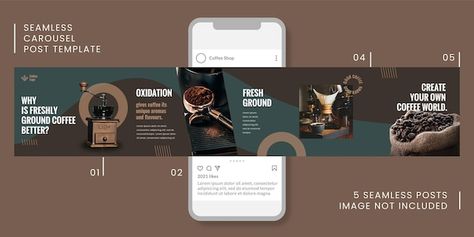 Carousel Post Template, Honey Label Design, Instagram Grid Design, Instagram Graphic Design, Carousel Post, Restaurant Social Media, Social Media Branding Design, Fashion Poster Design, Graphic Design Collection