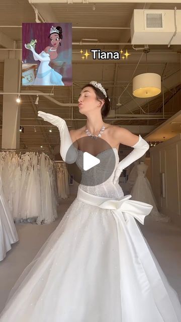 THE WEDDING BLISS on Instagram: "Disney princess wedding gowns💫💫 👗🎥: @bellasbridal" Wedding Dresses Inspired By Disney Princesses, Princes Disney Wedding Dress, Snow White Wedding Dress Disney, Belle Inspired Wedding Dress Disney Princess, Disney Princess Inspired Wedding Dresses, Wedding Dresses Poofy, Disney Cinderella Wedding Dress, Disney Wedding Dress, Poofy Wedding Dress