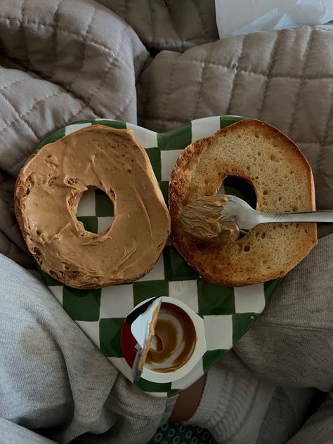 Peanut Butter Bagel Aesthetic, Peanut Butter Sandwich Aesthetic, Peanut Butter Bagel, Peanut Butter Aesthetic, Sandwich Aesthetic, Dogs And Coffee, Current Aesthetic, Peanut Butter Sandwich, Food Motivation