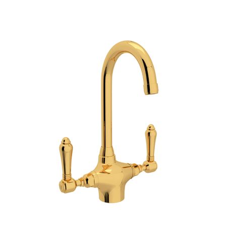 ROHL San Julio Single Hole C-Spout Bar and Food Prep Faucet - Brass with Metal Lever Handle - The House of Rohl - A1667LMIB-2 House Hardware, Kitchen Faucets Pull Down, Bar Faucet, Bar Food, Bar Faucets, Prep Kitchen, Italian Kitchen, Kitchen Sink Faucets, Unlacquered Brass