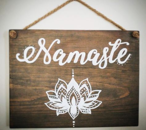 Namaste Party Theme, Namaste Sign, Chakra Painting, Yoga Painting, Massage Room Decor, Home Spa Room, Relaxing Decor, Zen Den, Meditation Room Decor