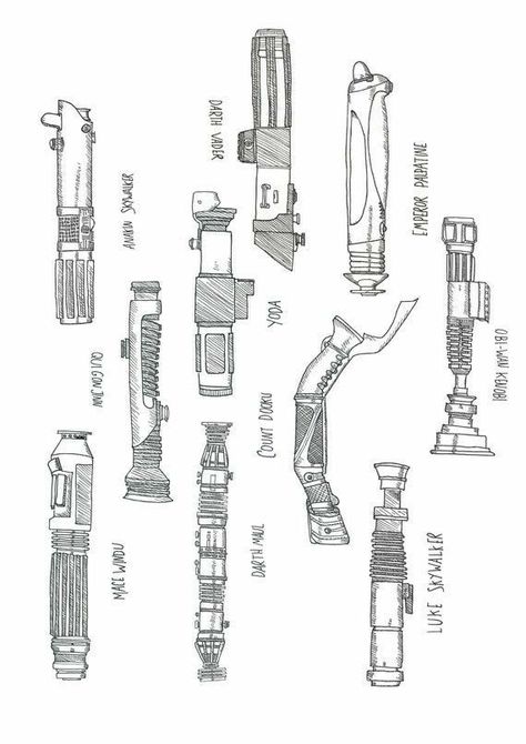 Lightsaber Art, Lightsaber Drawing, Lightsaber Tattoo, Star Wars Art Drawings, Lightsaber Colors, Lightsaber Design, Sabre Laser, Star Wars Light, Lightsaber Hilt