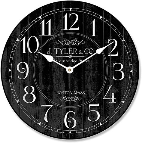 Big Clocks, Industrial Clock Wall, Big Clock, Clocks Back, Black Clocks, Black Wall Clock, Oversized Wall Clock, Diy Clock Wall, Modern Clock