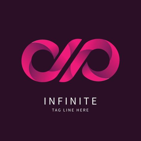 Creative infinity logo. Modern gradient logo design. Isolated purple background Logo Design Infinity, Infinite Logo, Gradient Logo Design, Logo Infinity, Infinity Logo, Modern Gradient, Coffee Shop Interior Design, Gradient Logo, Infinity Design