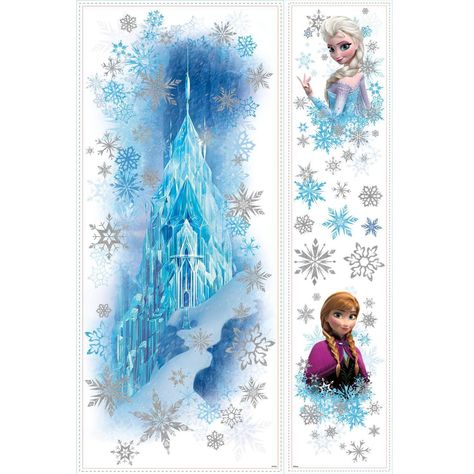 RoomMates RMK2739GM Frozen Ice Palace with Else and Anna Peel and Stick Giant Wall Decals * See this excellent item. (This is an affiliate link ). Frozen Themed Bedroom, Frozen Backdrop, Chateau Disney, Frozen Bedroom, Anna Und Elsa, Ice Palace, Frozen Ice, Frozen Elsa And Anna, Disney Frozen Elsa