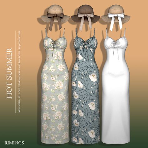 [RIMINGS] HOT SUMMER | Patreon Sims 4 Sun Dress Cc, Sims 4 Rimmings, Summer Dress Sims 4 Cc, Sims 4 Spring Clothes, Sims 4 Summer Dress Cc, Sims 4 Cottage Cc Clothes, Sims 4 Cc Hot Weather Clothes, Sims 4 Cc Clothes Summer, Rimings Sims 4 Cc